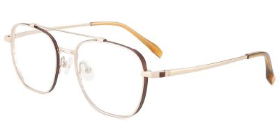 Titanium Prescription Glasses 26032 Brown Gold