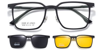 Magnetic Clip-On Sunglasses 8306 Black