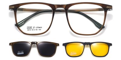 Magnetic Clip-On Sunglasses 8310 Brown