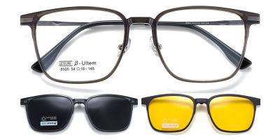 Magnetic Clip-On Sunglasses 8505 Grey