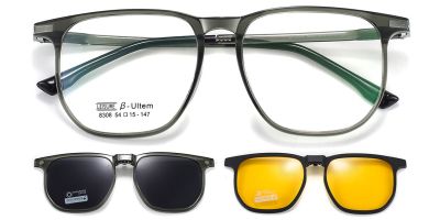 Magnetic Clip-On Sunglasses 8308 Grey