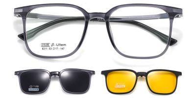 Magnetic Clip-On Sunglasses 8311 Grey